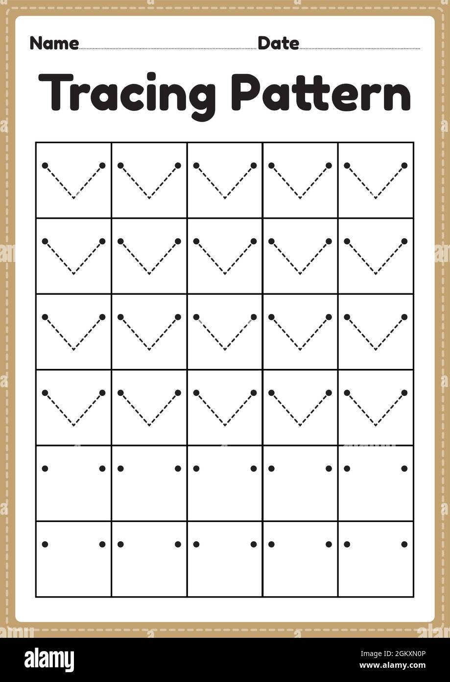 Tracing Pattern Lines Worksheet For Kindergarten Preschool And 