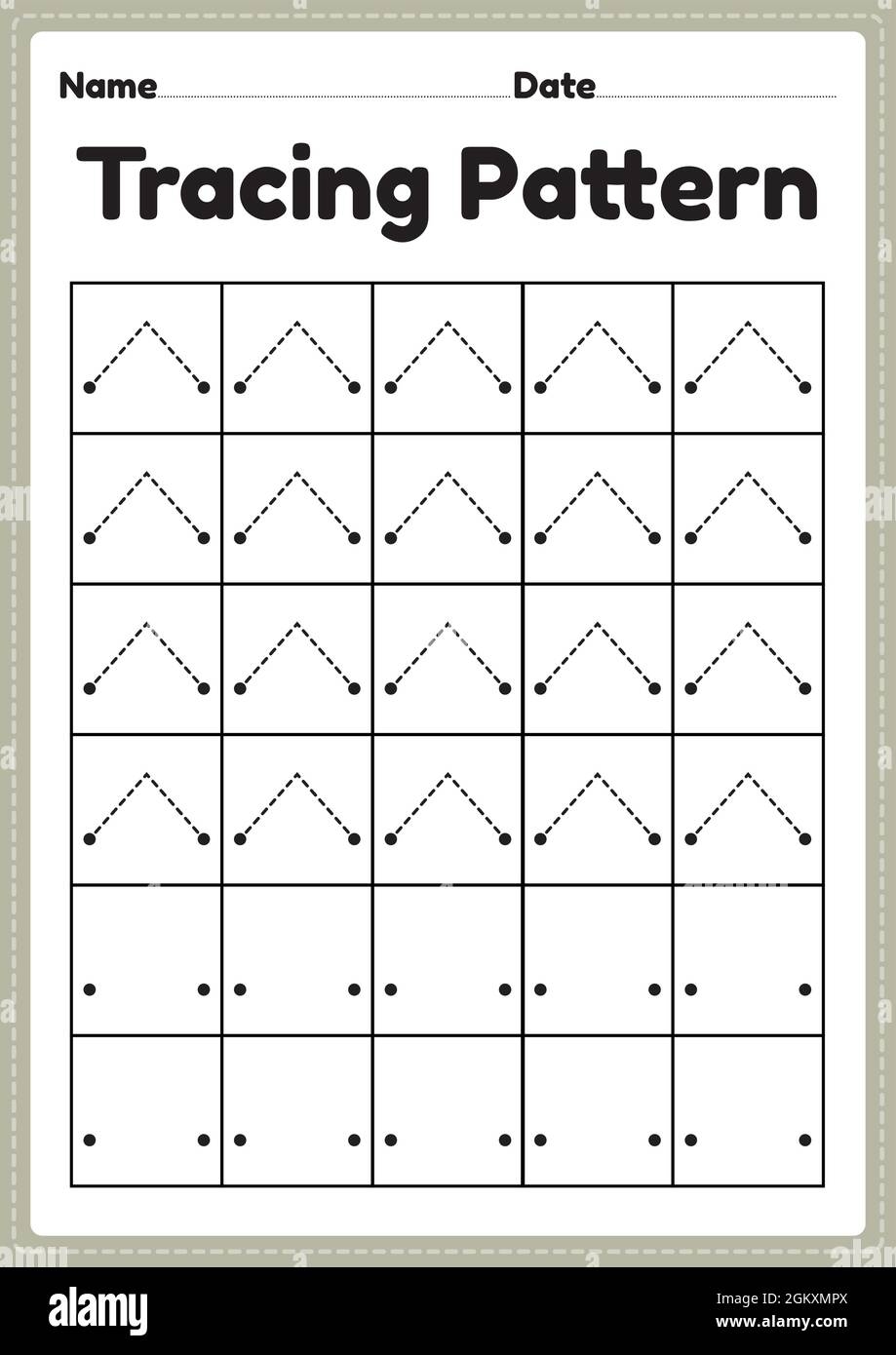 Tracing Pattern Lines Worksheet For Kindergarten Preschool And 