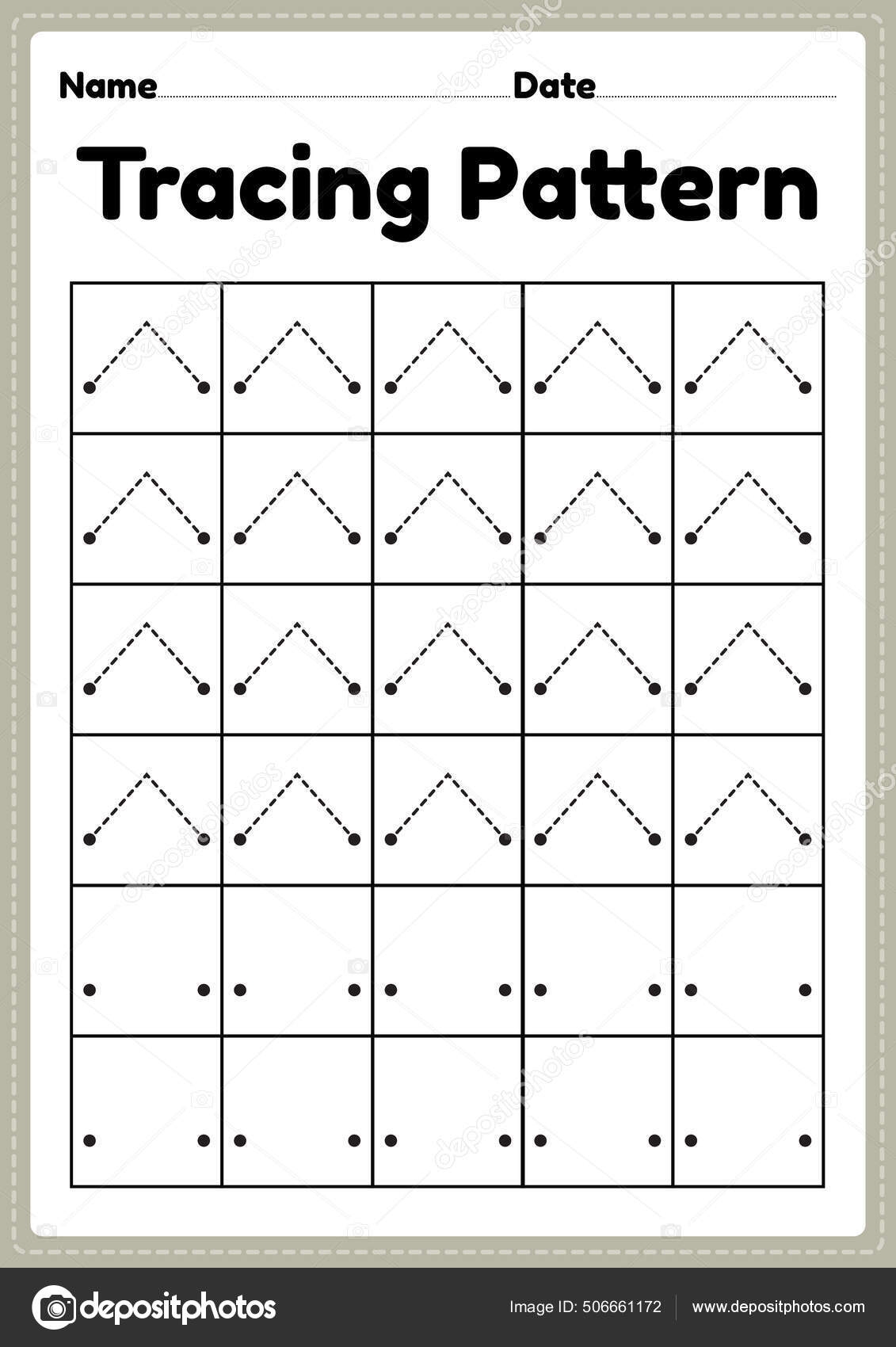 Tracing Pattern Lines Worksheet Kindergarten Preschool Montessori 