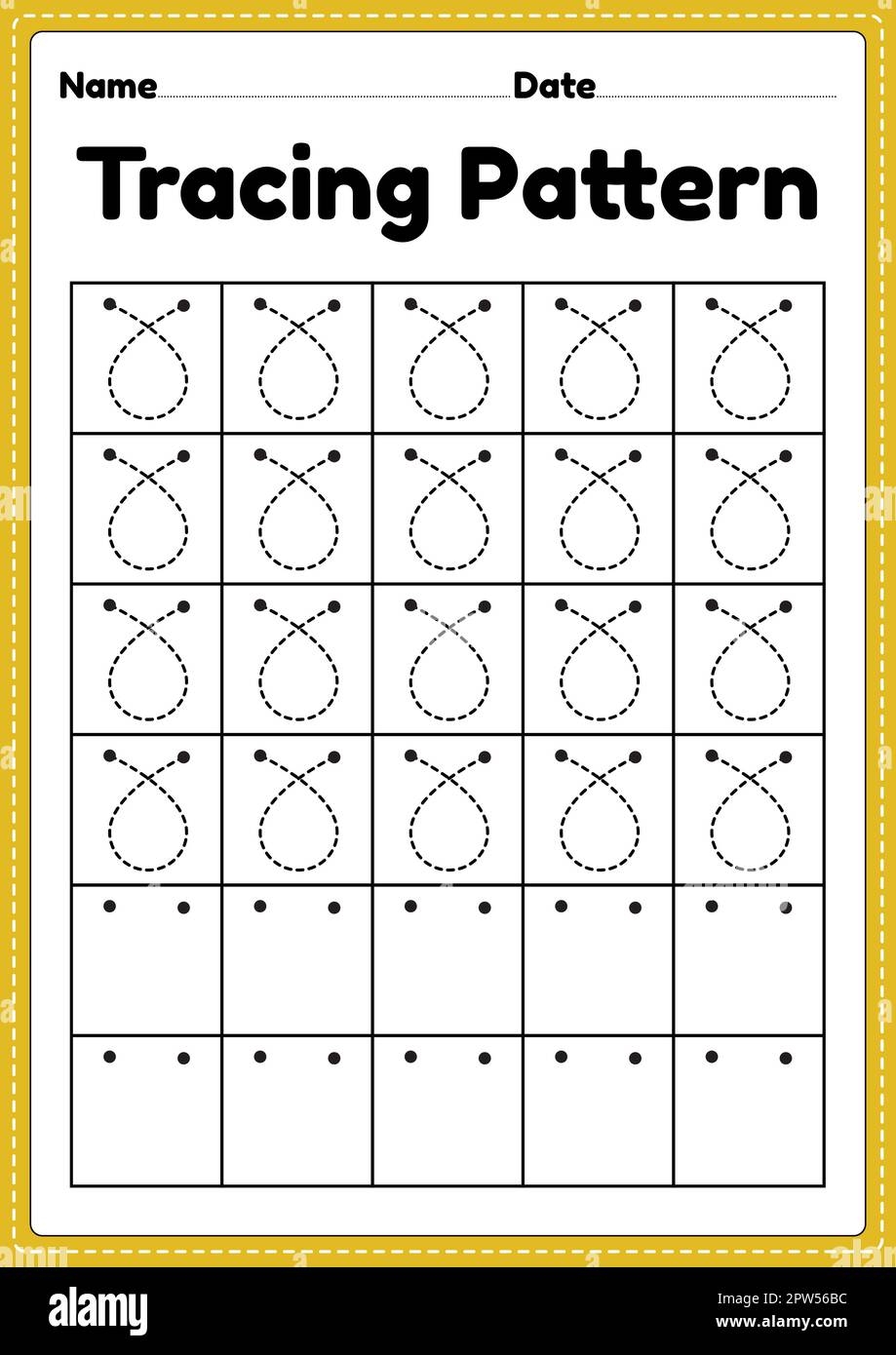 Tracing Pattern Loop Lines Worksheet For Kindergarten Preschool 