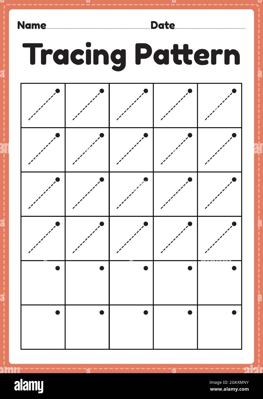 Tracing Pattern Right Slanting Lines Worksheet For Kindergarten 