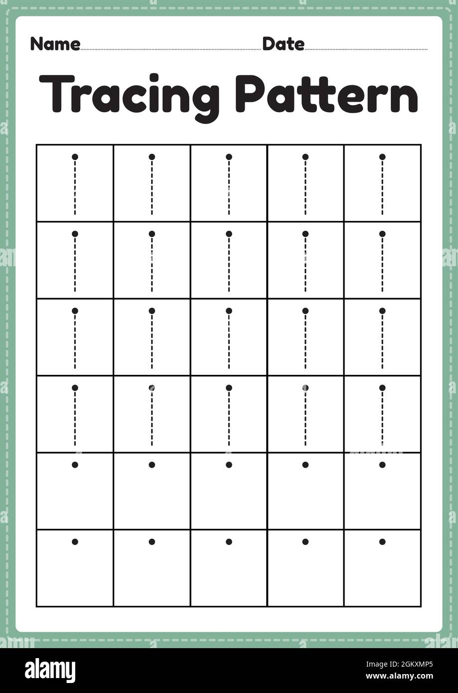 Tracing Pattern Standing Lines Worksheet For Kindergarten 