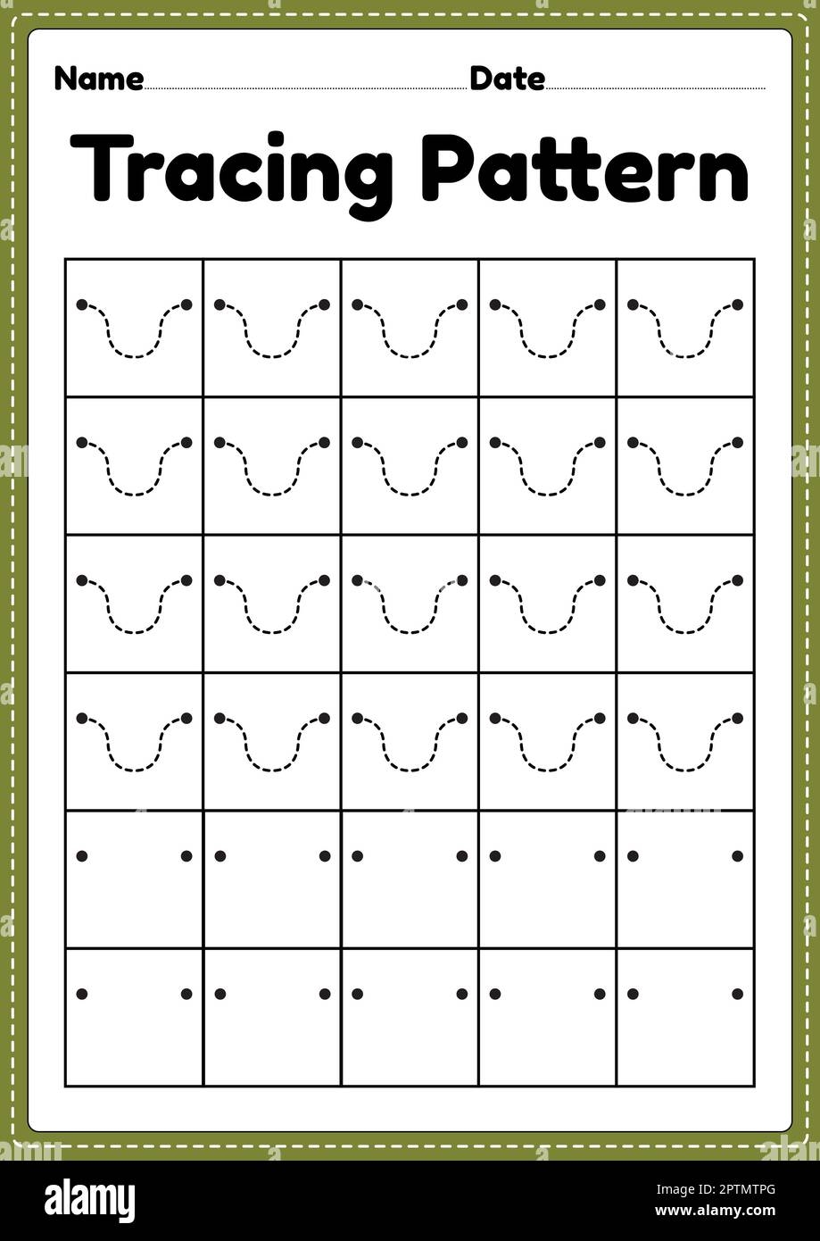 Tracing Pattern Wave Lines Worksheet For Kindergarten Preschool 