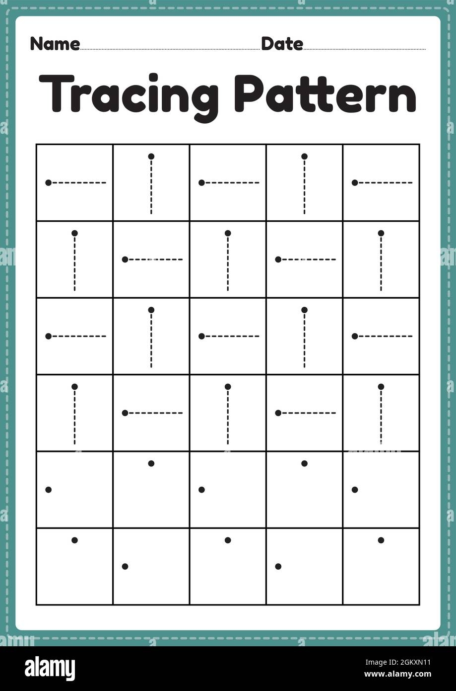 Tracing Pattern Worksheet Sleeping And Standing Lines For 