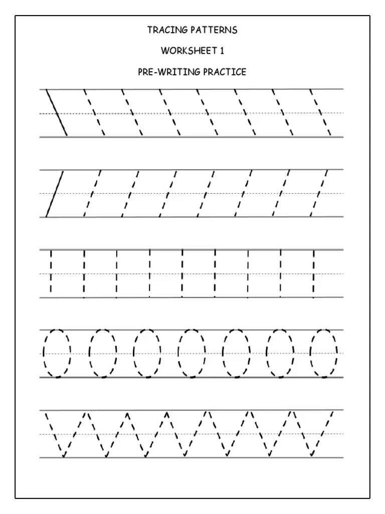 Tracing Patterns Worksheet PDF