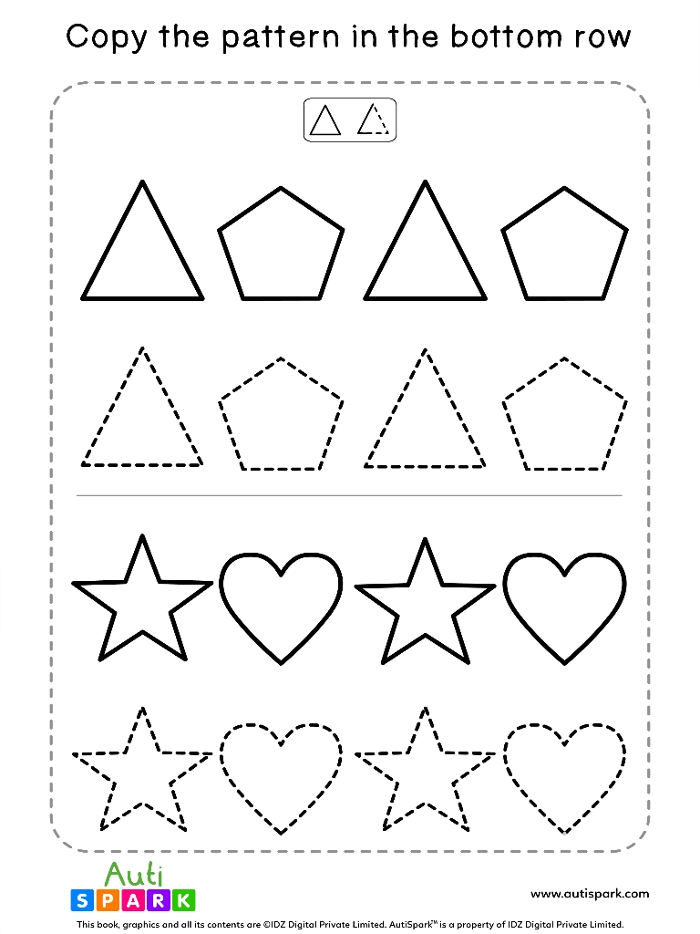 Tracing Shapes Free Worksheet 04 Match Shape Patterns AutiSpark