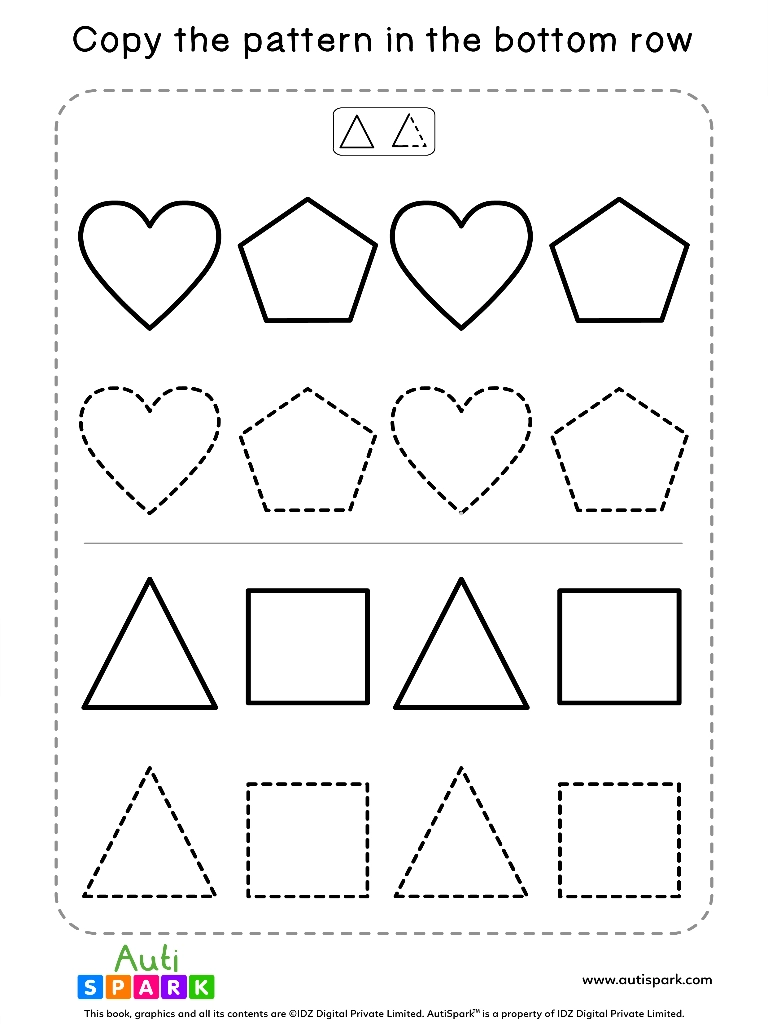 Tracing Shapes Free Worksheet 05 Match Shape Patterns AutiSpark