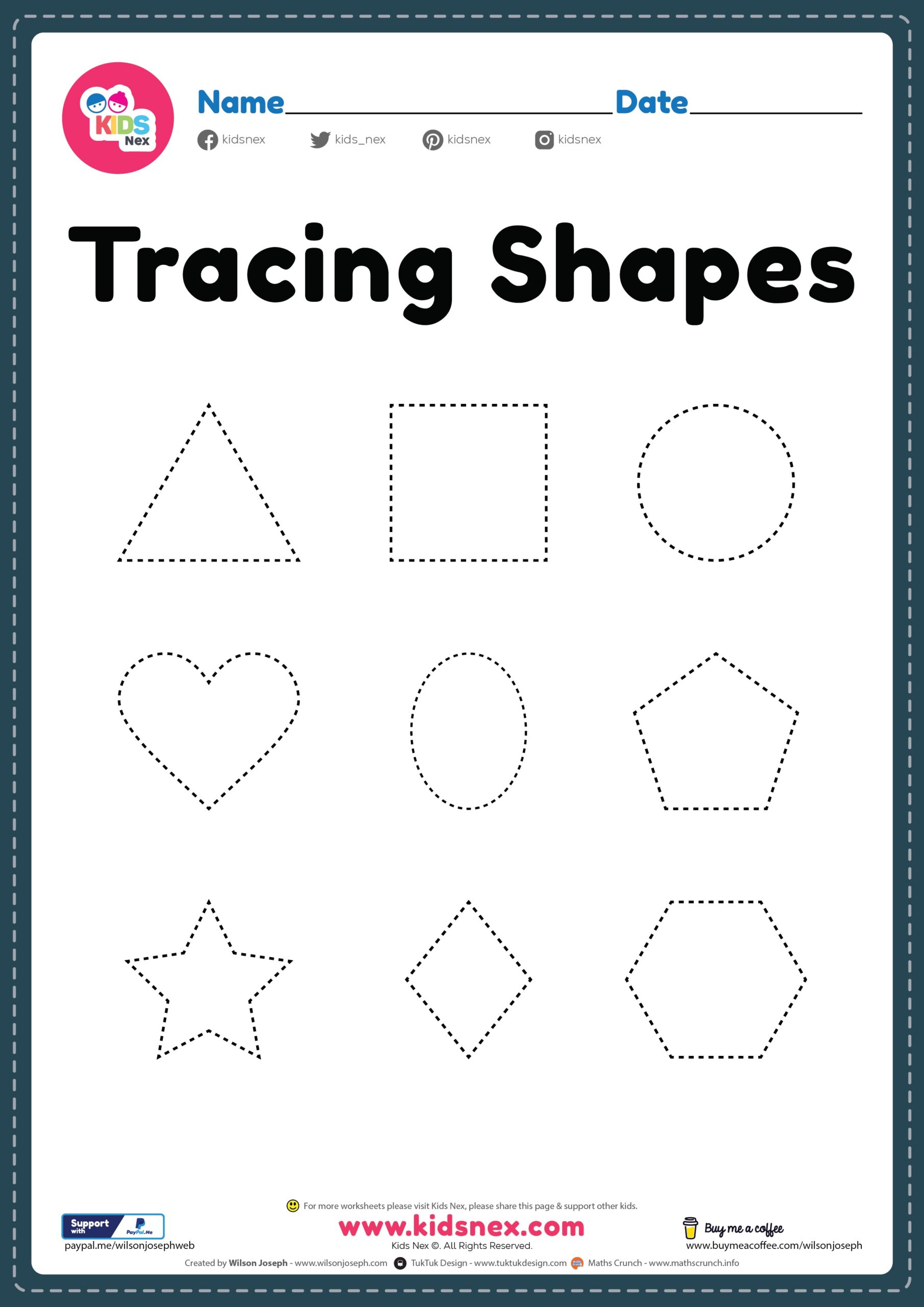 Shape Tracing Printable Free