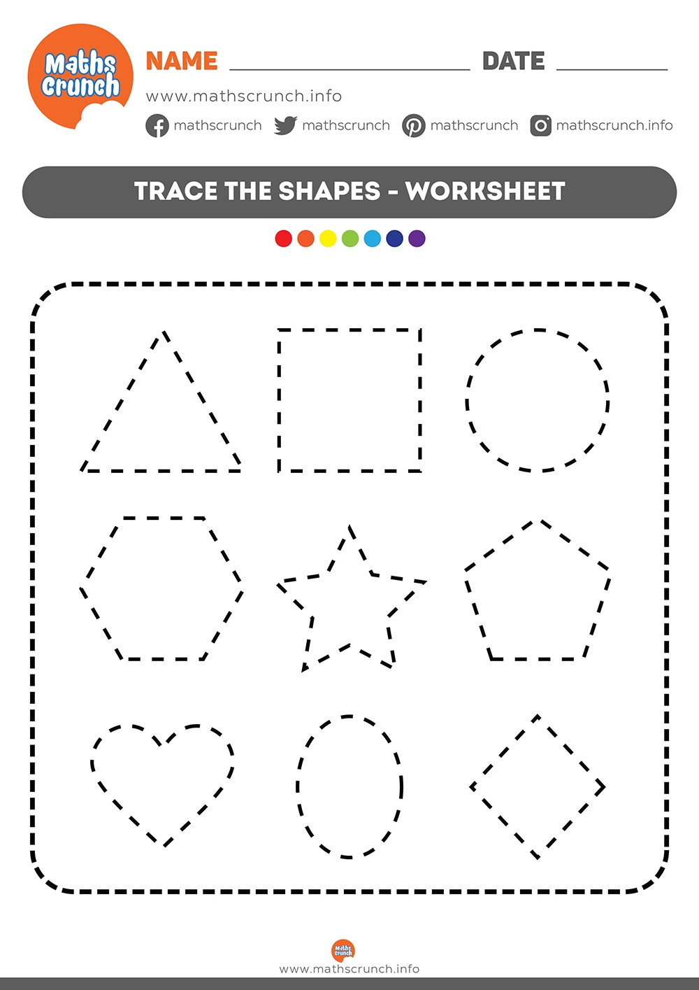 Tracing Shapes Worksheets Pdf Free Download