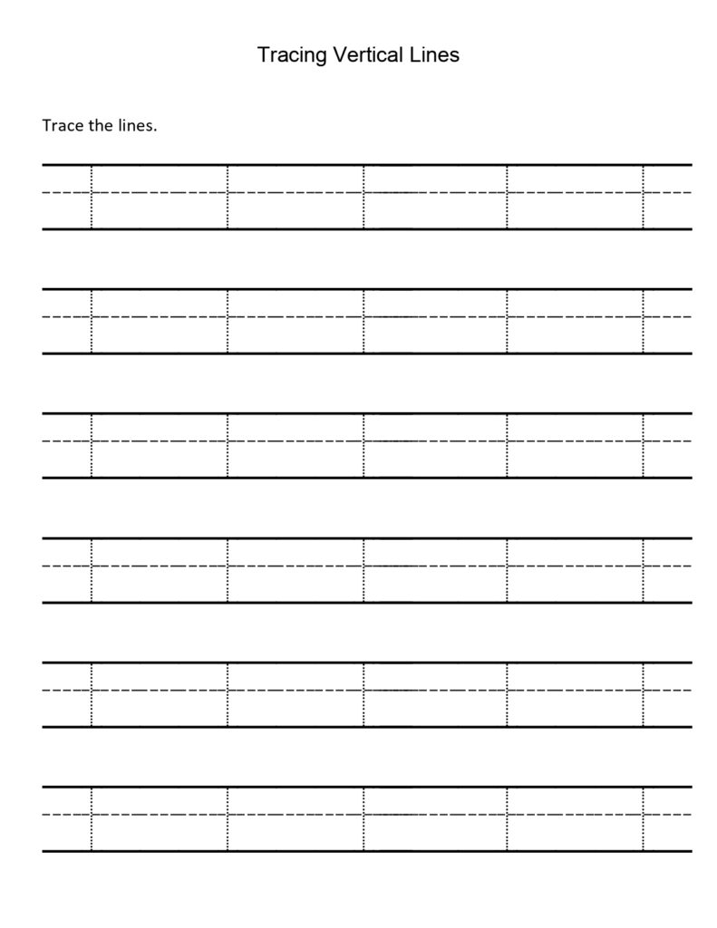 Tracing Vertical Lines Worksheet