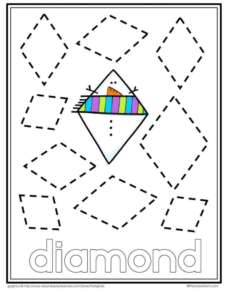 Tracing Snowman Shapes Activity Preschool Mom