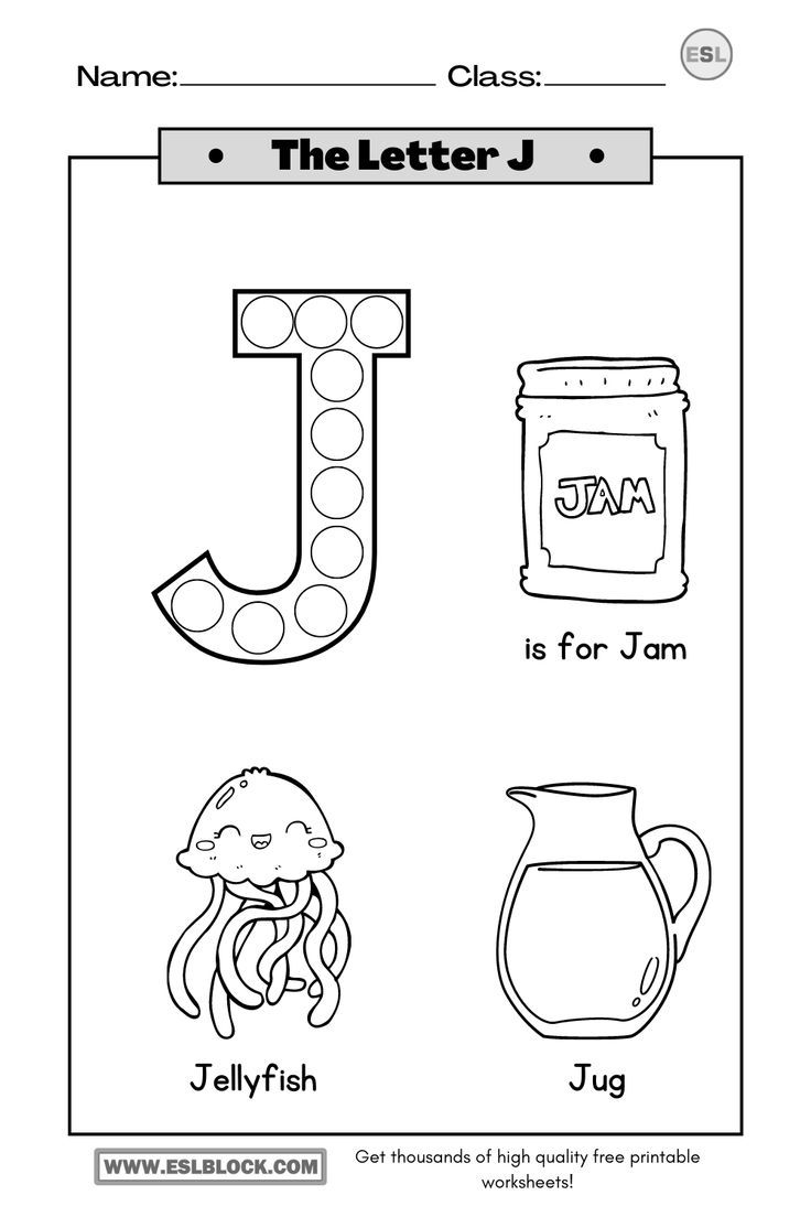 Letter J Tracing Worksheets Preschool