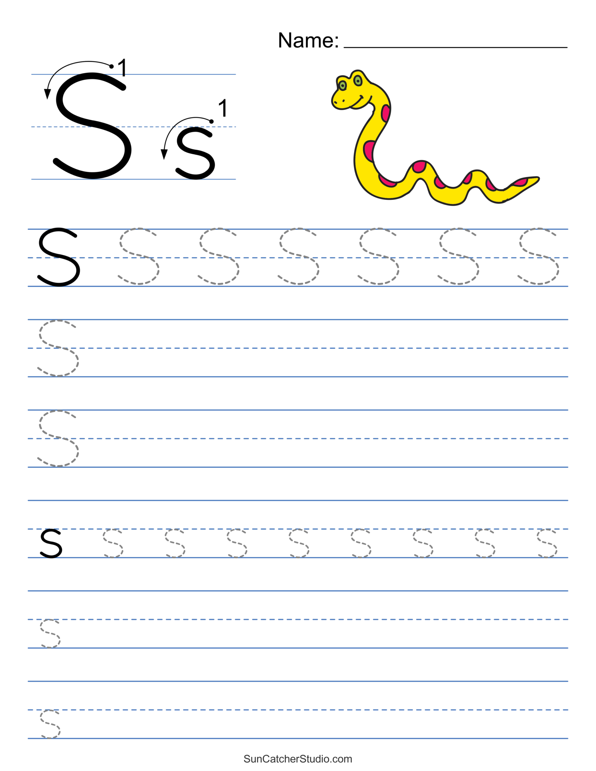 Tracing The Letter S S Worsheets Library Worksheets Library
