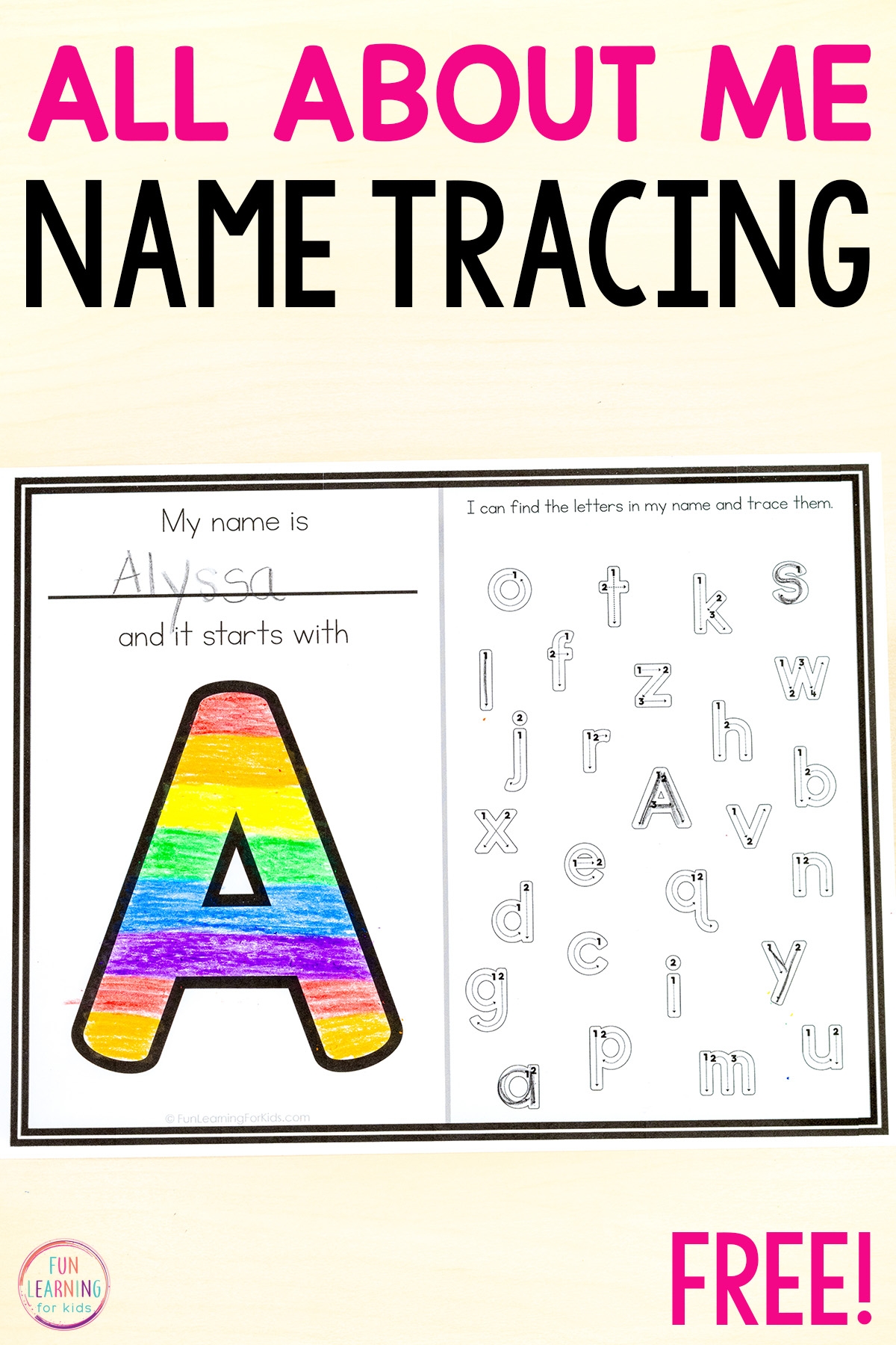 Free Pre K Name Tracing Worksheets