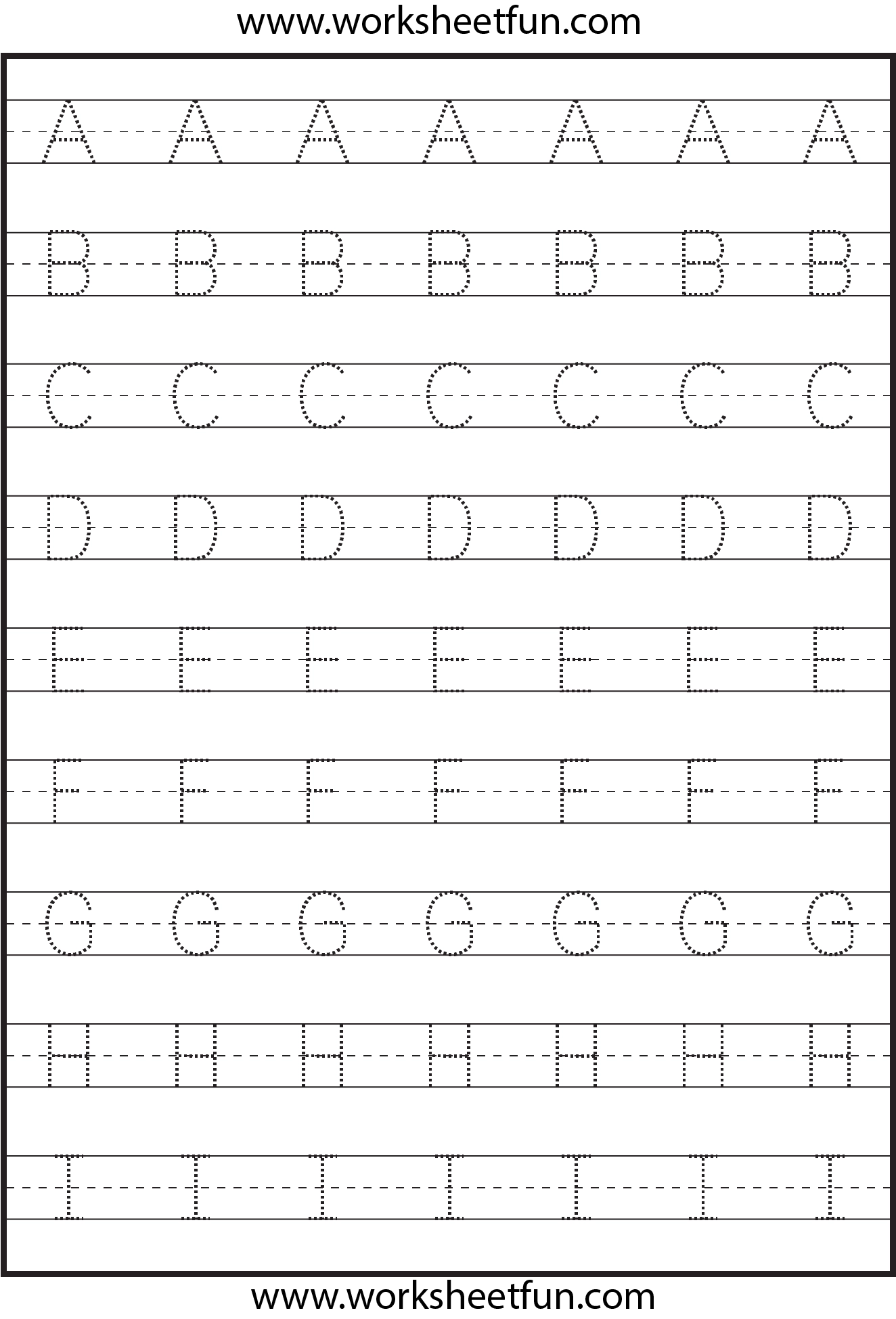 Tracing Uppercase Letters Capital Letters 3 Worksheets 
