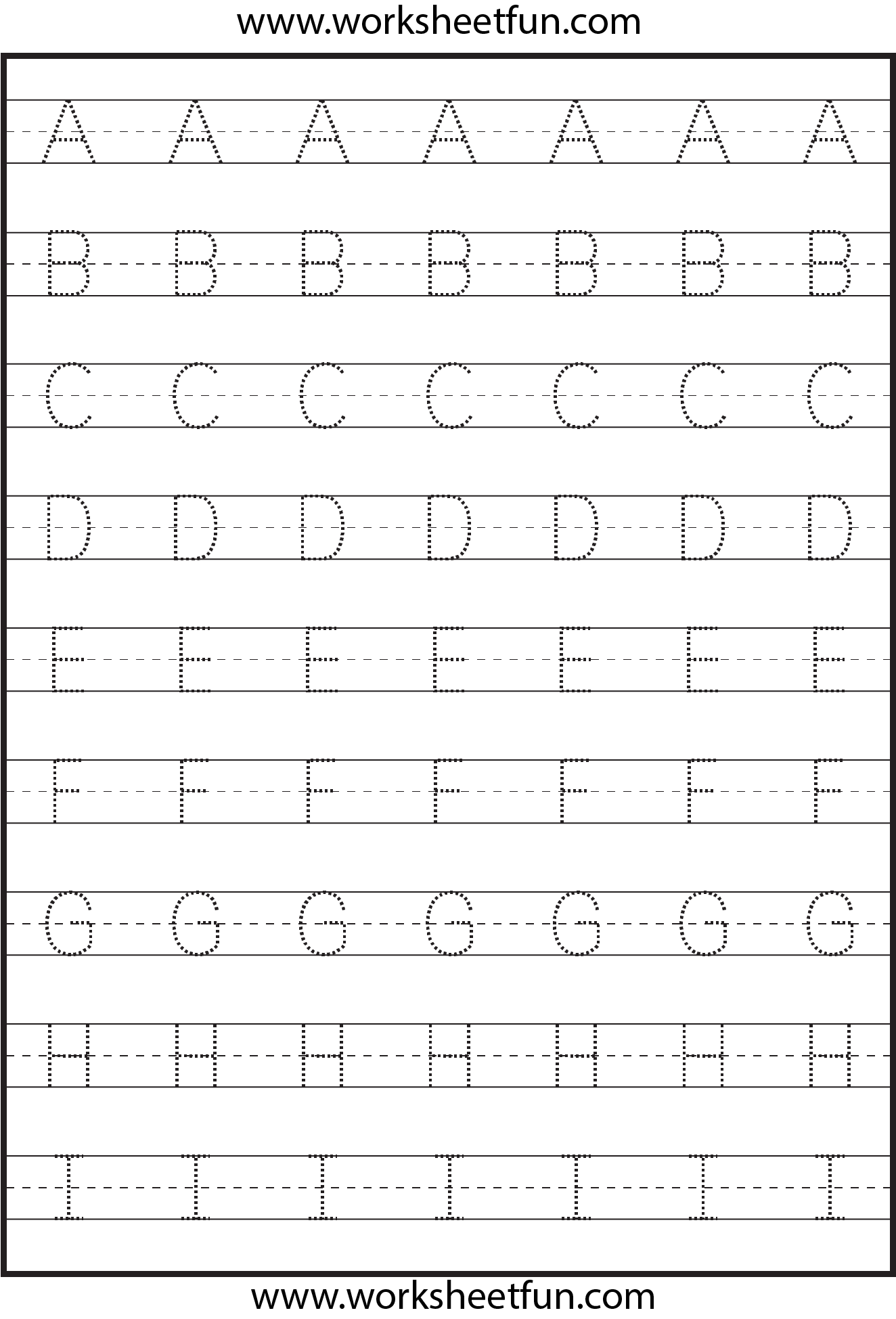 Free Printable Uppercase Letter Tracing Worksheets Free Printable Uppercase Letter Tracing Worksheets