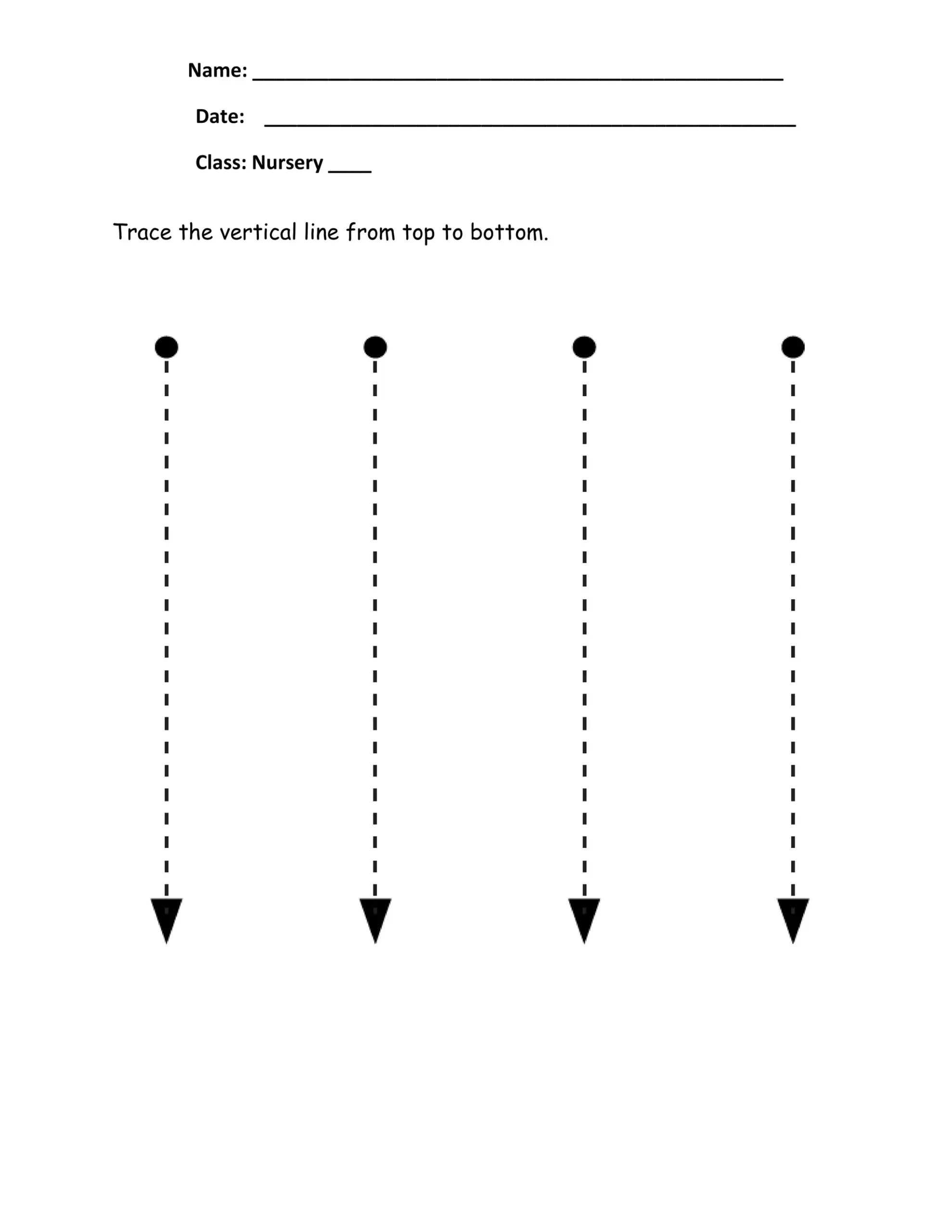 Tracing Vertical Lines PDF
