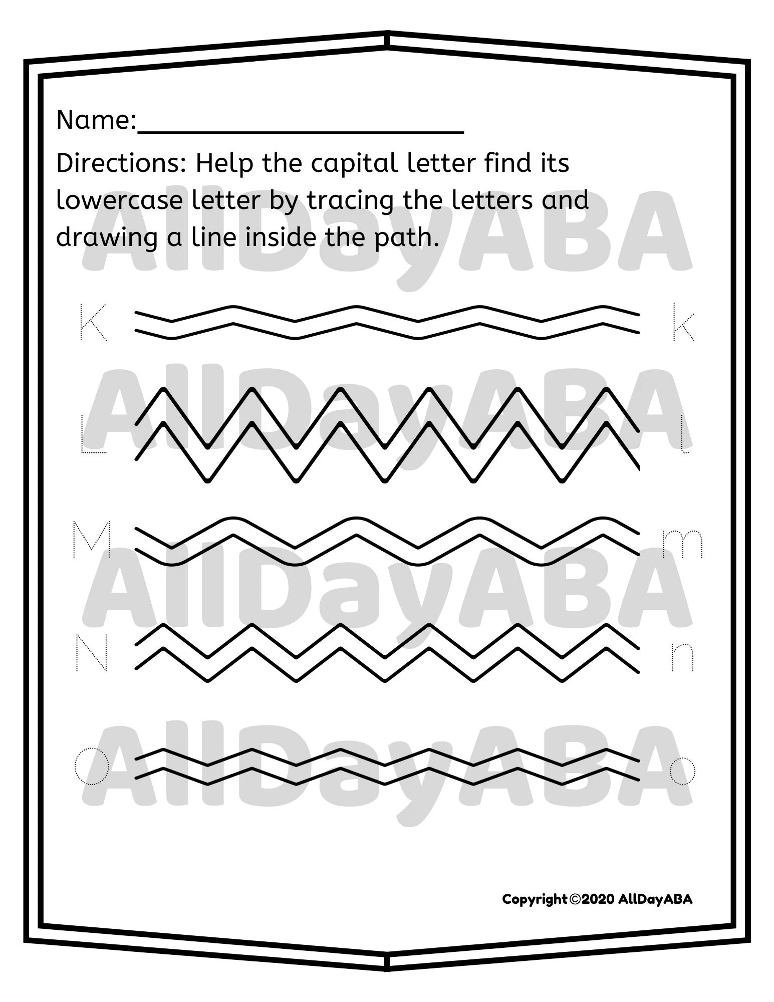 Tracing Worksheet Alphabet Tracing Sheets Occupational Therapy 