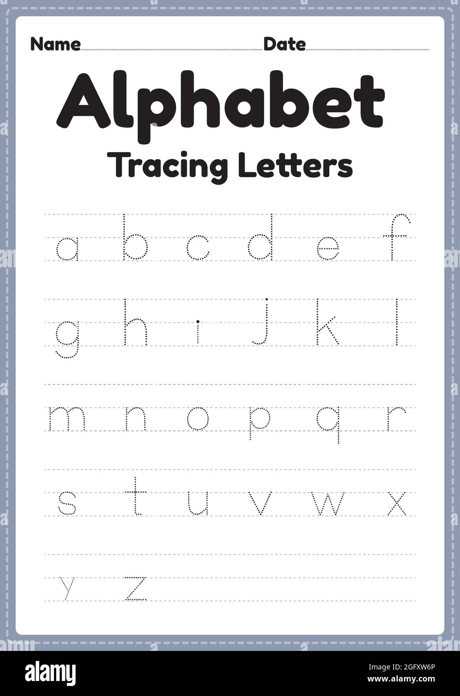 Tracing Worksheet Of Alphabet Letters For Kindergarten And 