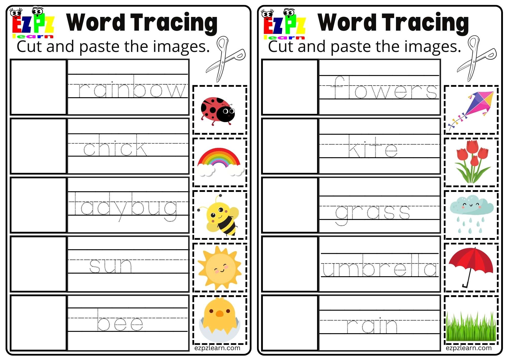 Tracing Worksheet Spring Season PDF Download Ezpzlearn