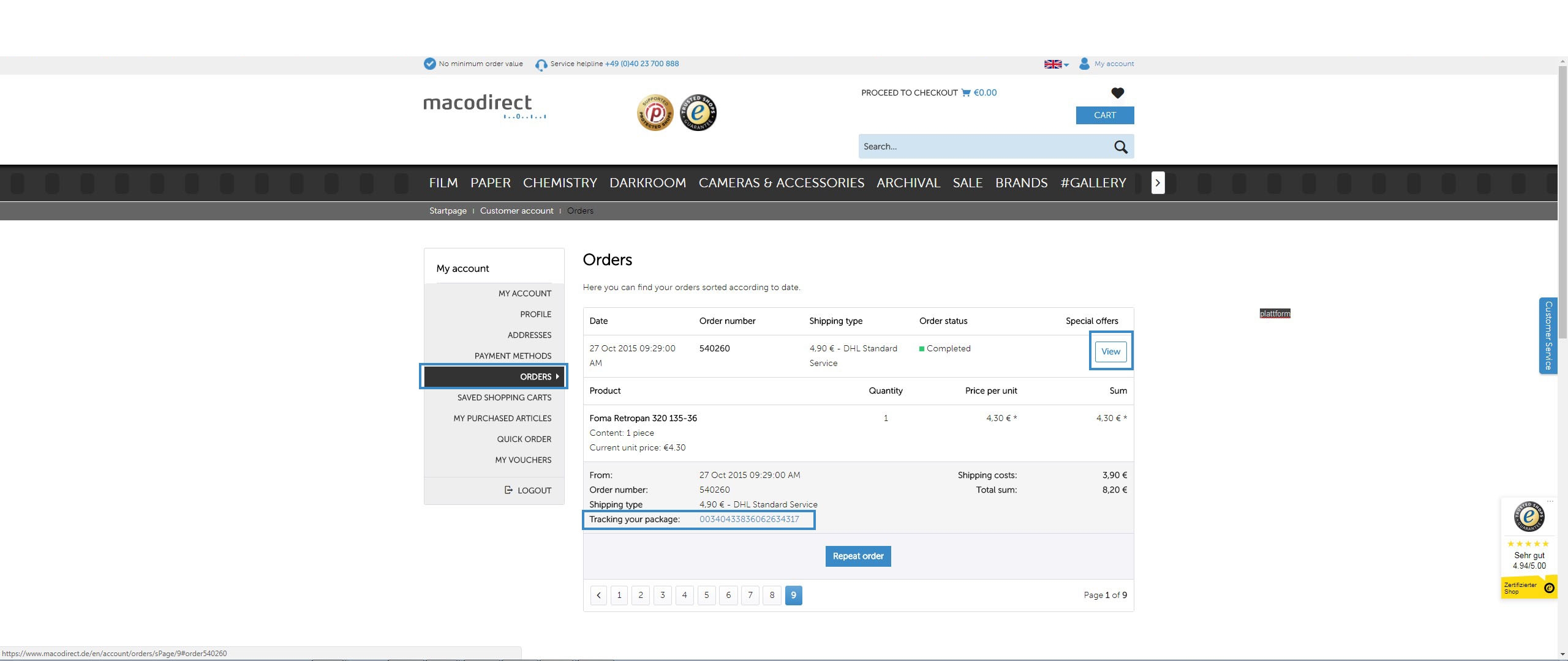 Tracing Tracking Number
