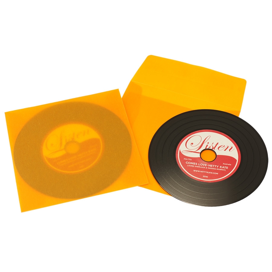 Translucent Orange Tracing Paper CD Wallets Or Mailers Retro 