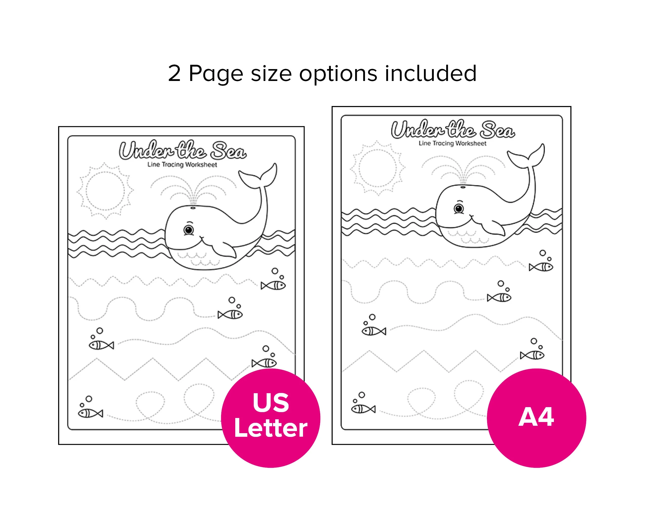 Under The Sea Line Tracing Worksheet Kids Whale Coloring Pencil Under The Sea Line Tracing Worksheet Kids Whale Coloring Pencil
