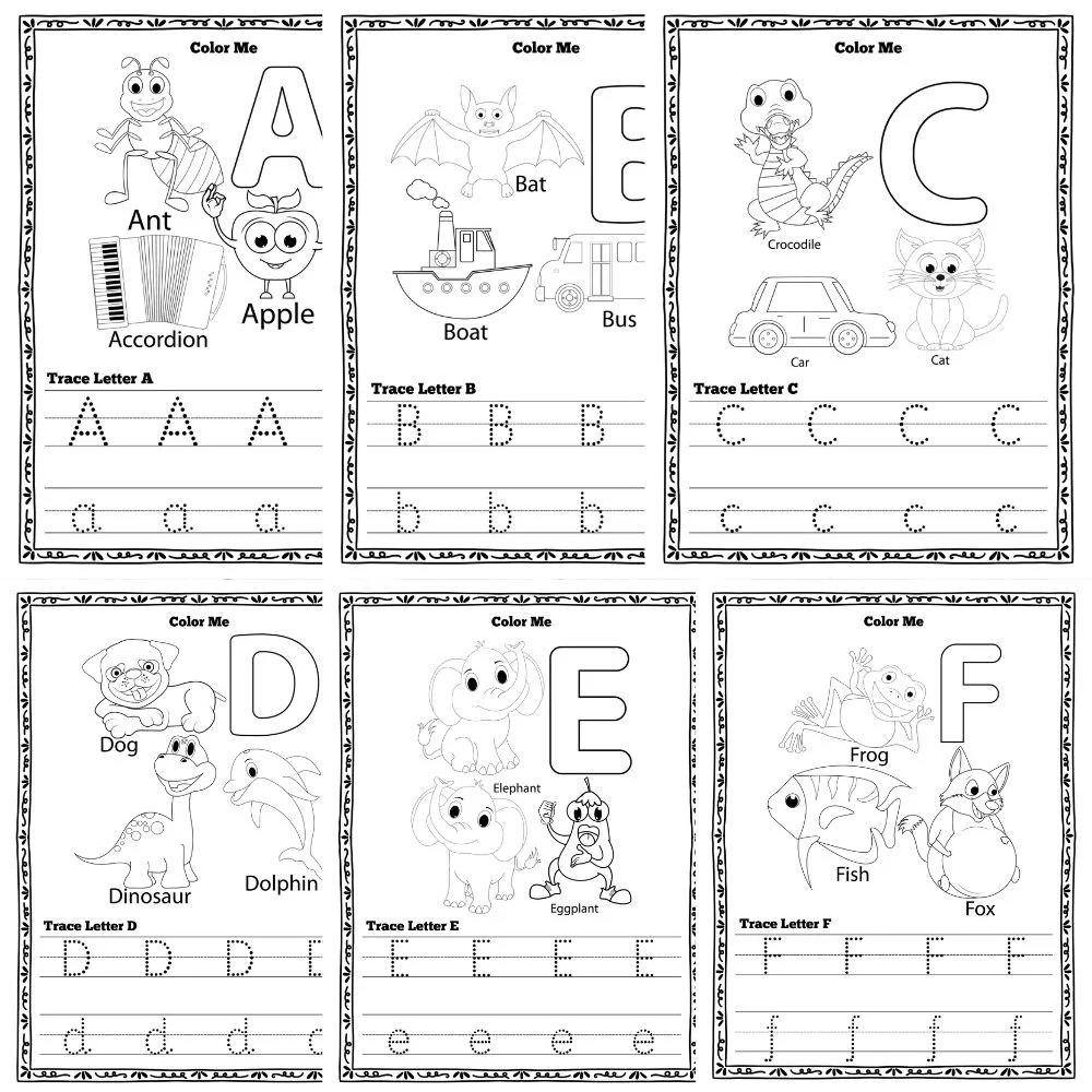 Uppercase amp Lowercase Alphabet Tracing amp Coloring Worksheet Payhip