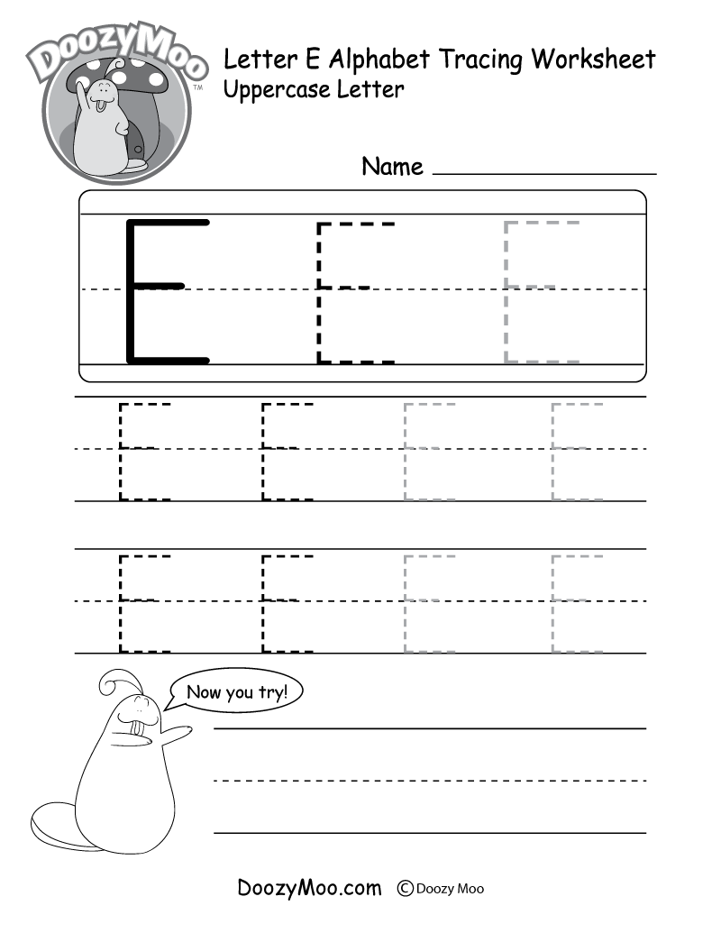 Tracing Letter E Worksheets