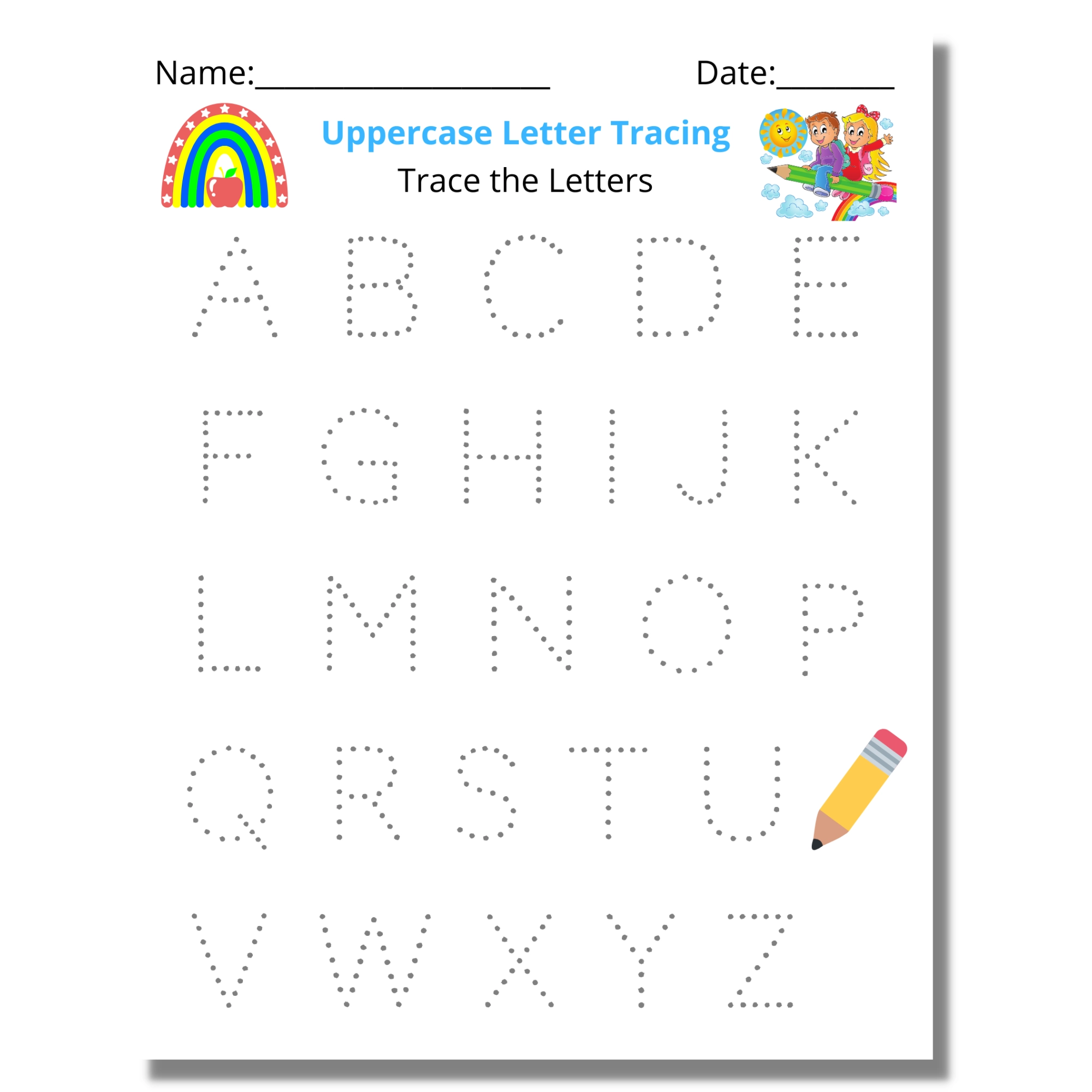 Uppercase Writing Chart Letter Tracing Practice Worksheet Uppercase Writing Chart Letter Tracing Practice Worksheet