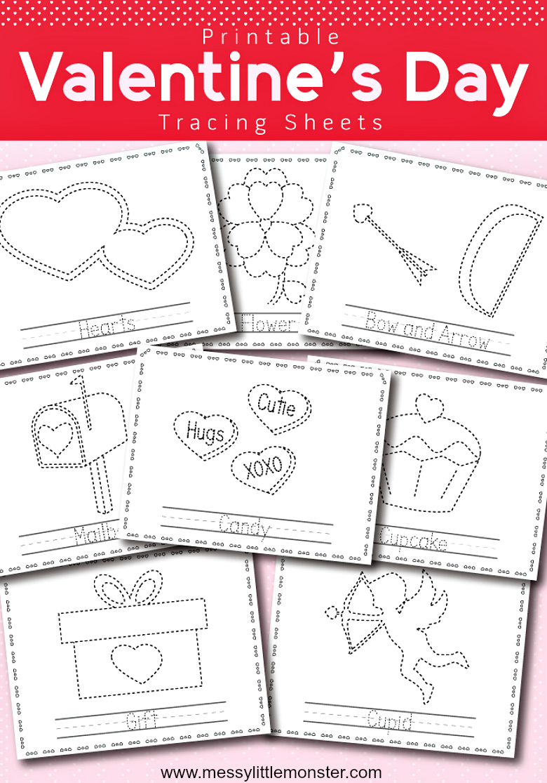February Tracing Worksheets