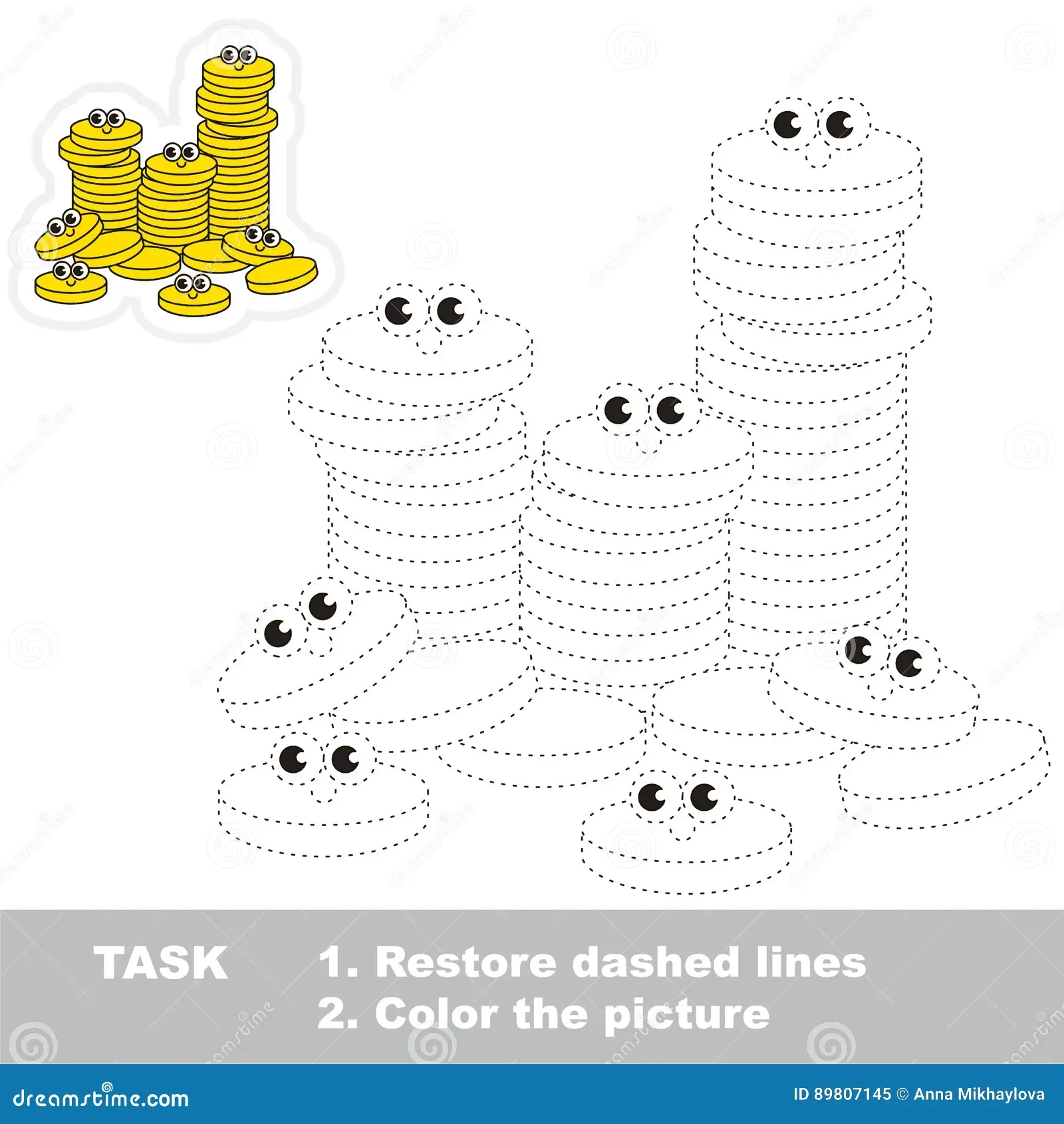 Vector Trace Educational Game For Preschool Kids Stock Vector 