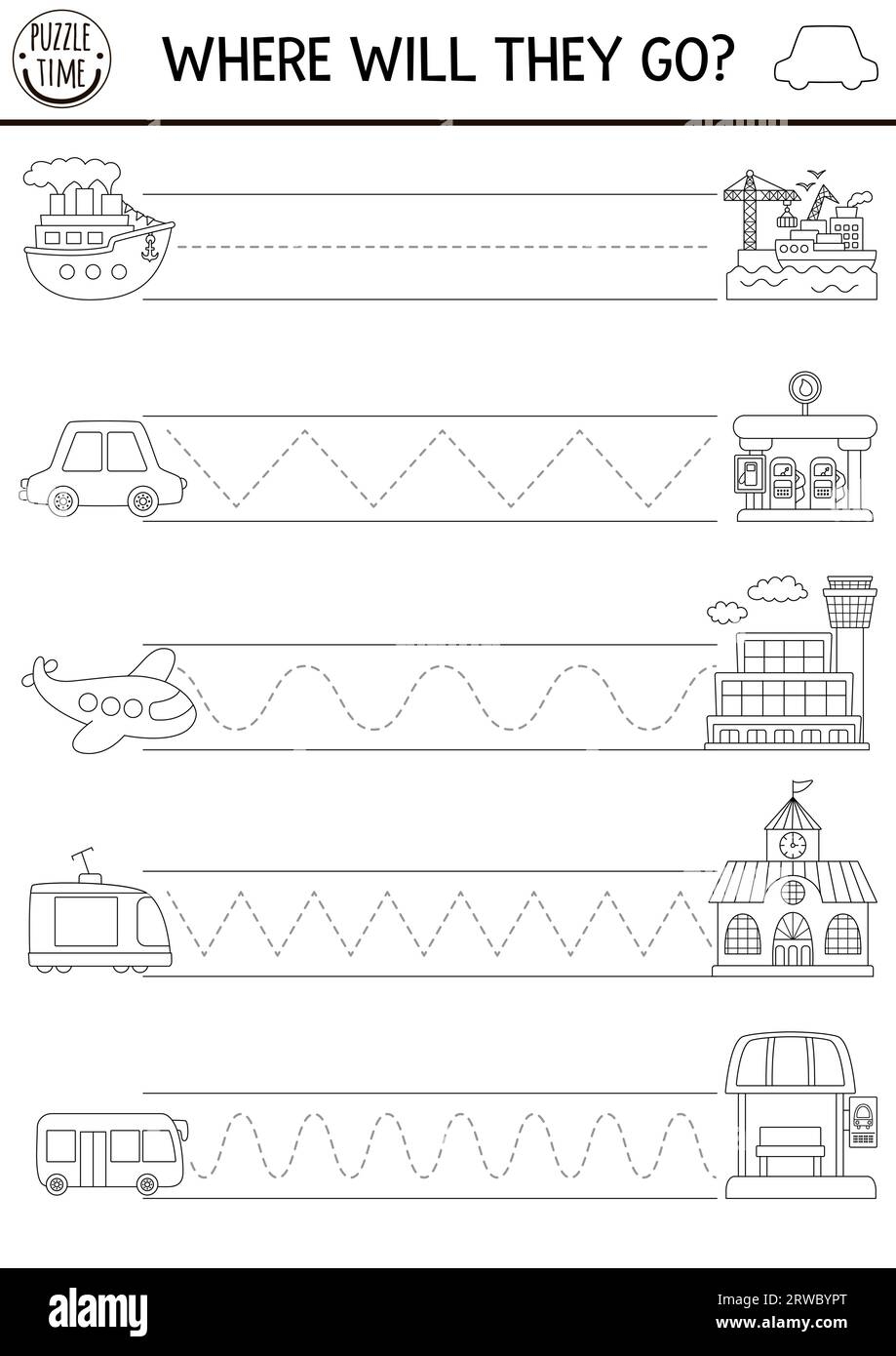 Vector Transportation Handwriting Practice Worksheet Transport 