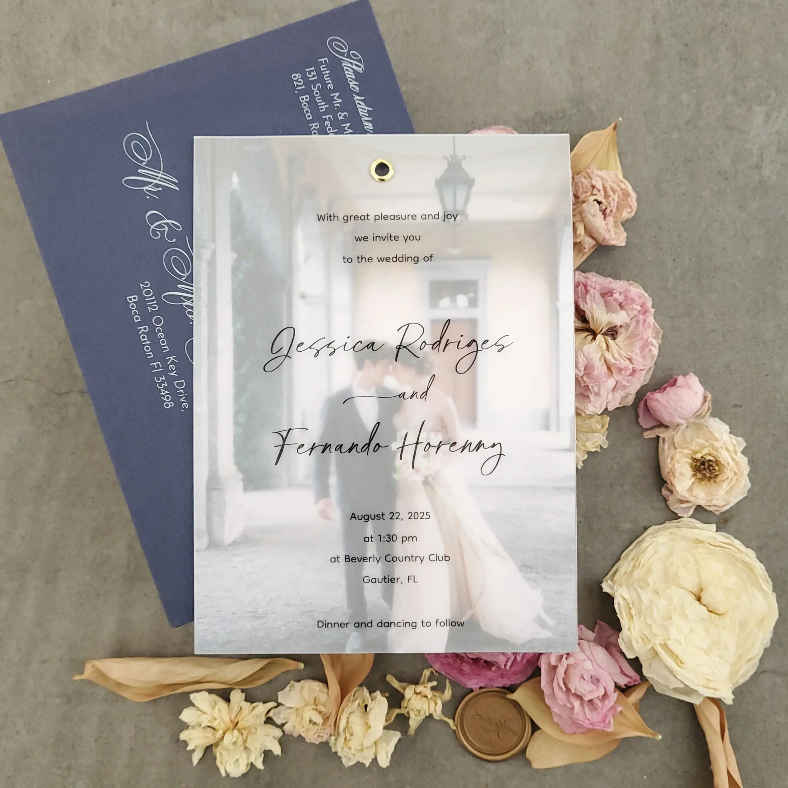 Tracing Paper Wedding Invitations