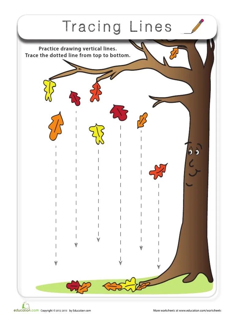 Vertical Lines Tracing Practice PDF