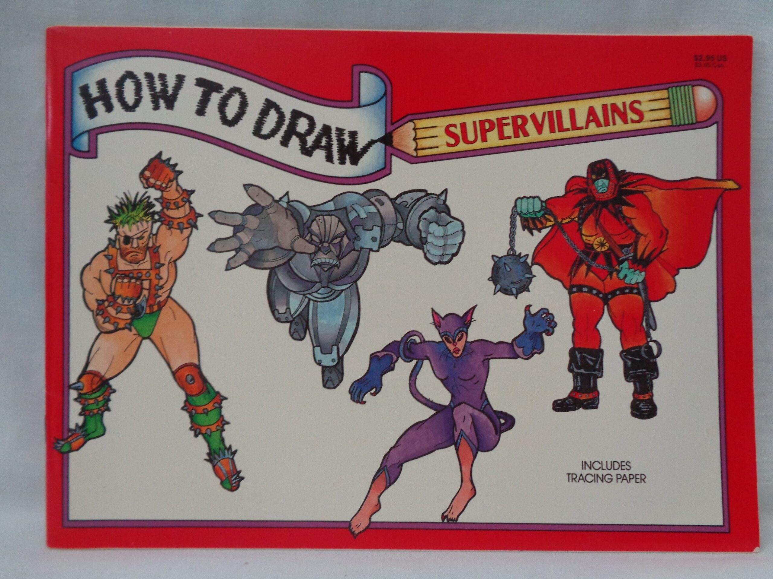 Vintage 1994 How To Draw Supervillains includes Tracing Paper 
