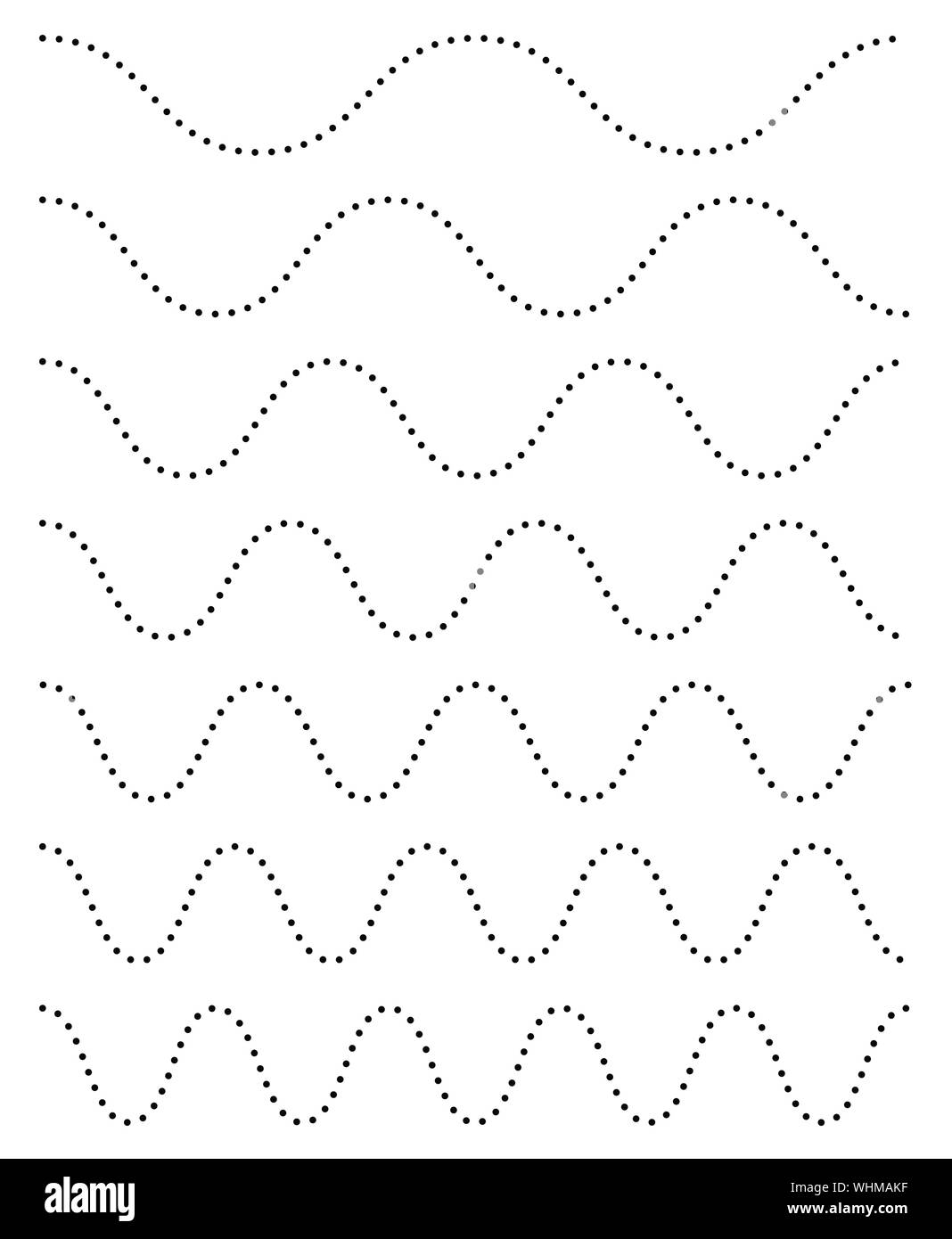 Wavy Billow zigzag Line Element Set Lines With Waving Effect 