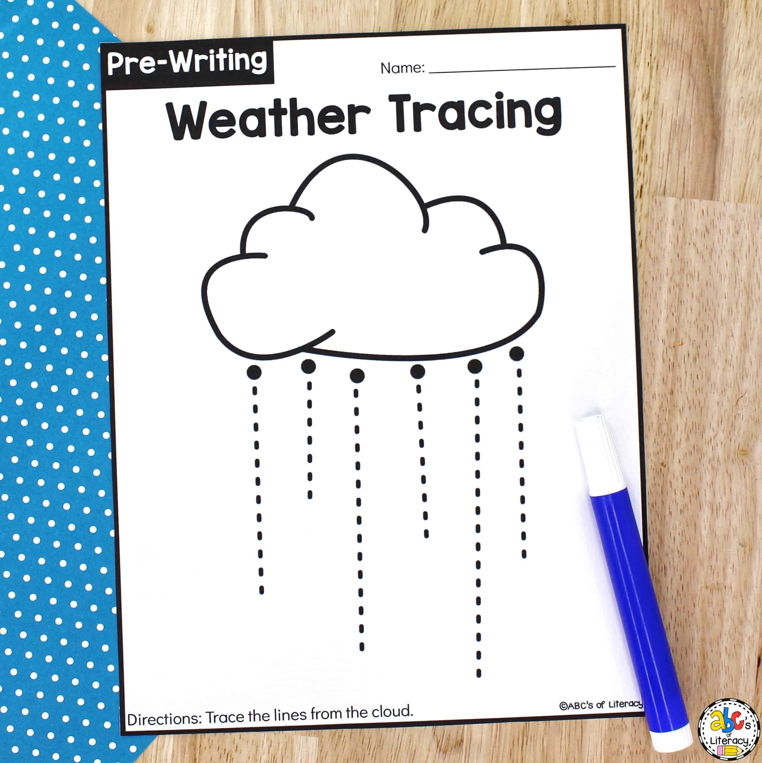 Weather Tracing Worksheets Free Preschool Worksheets