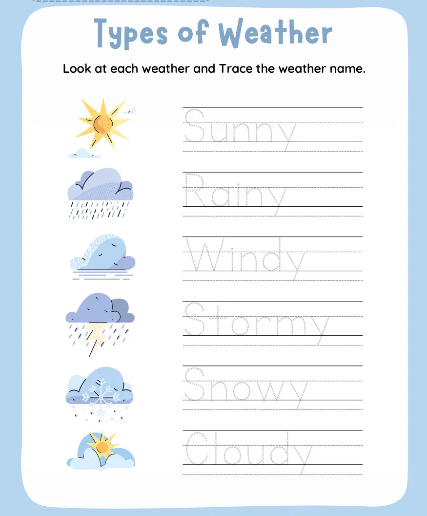 Weather Worksheet Etsy UK