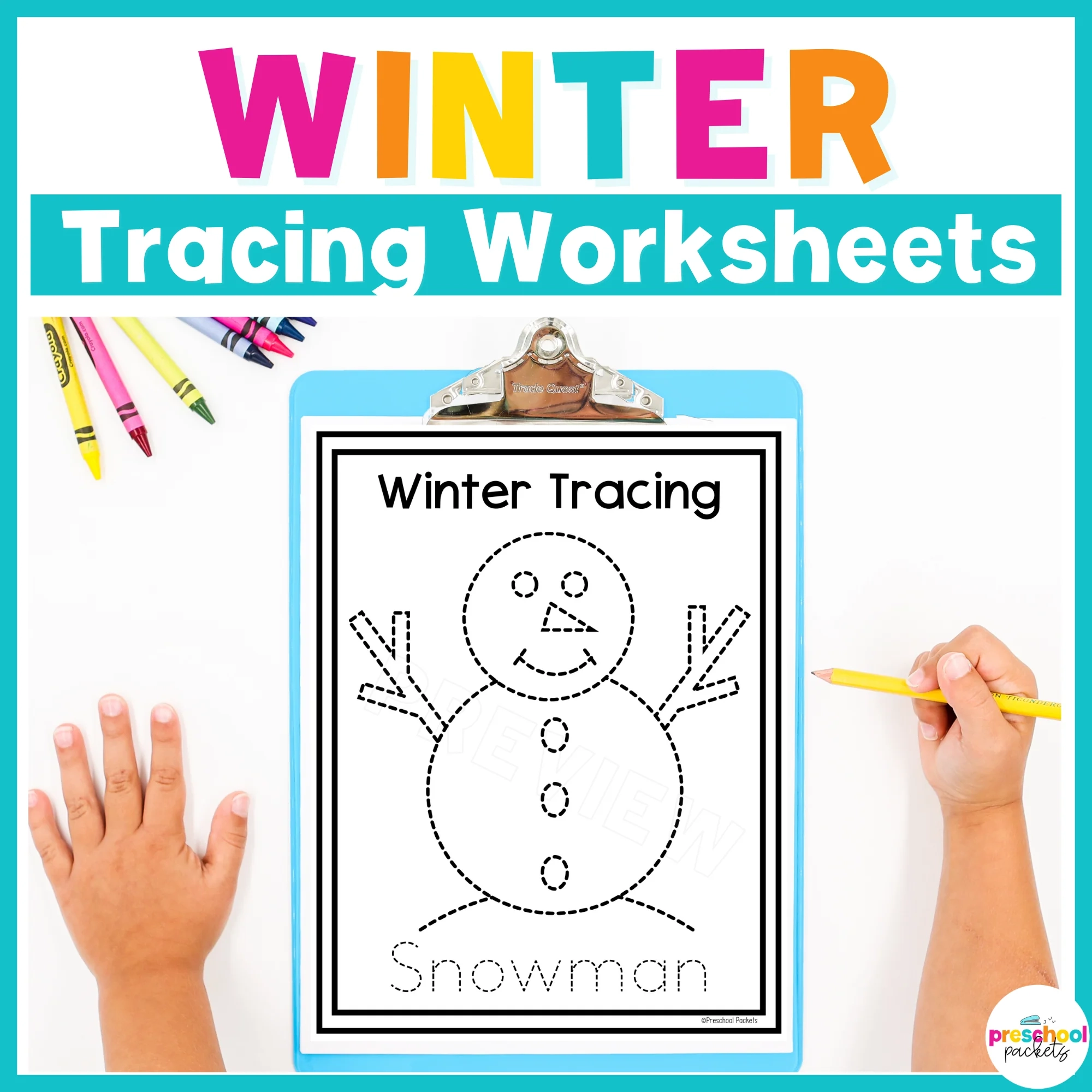 Winter Tracing Worksheets For Preschool PreK And Kindergarten Winter Tracing Worksheets For Preschool PreK And Kindergarten