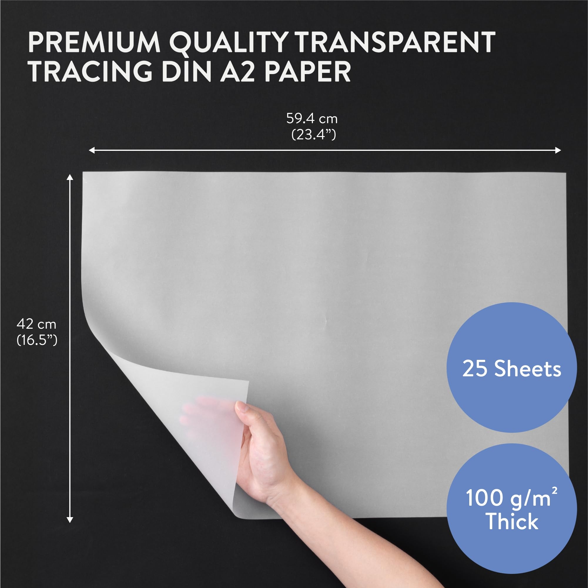 WINTEX Tracing Paper A2 100g m 25 Sheets Printer Parchment 