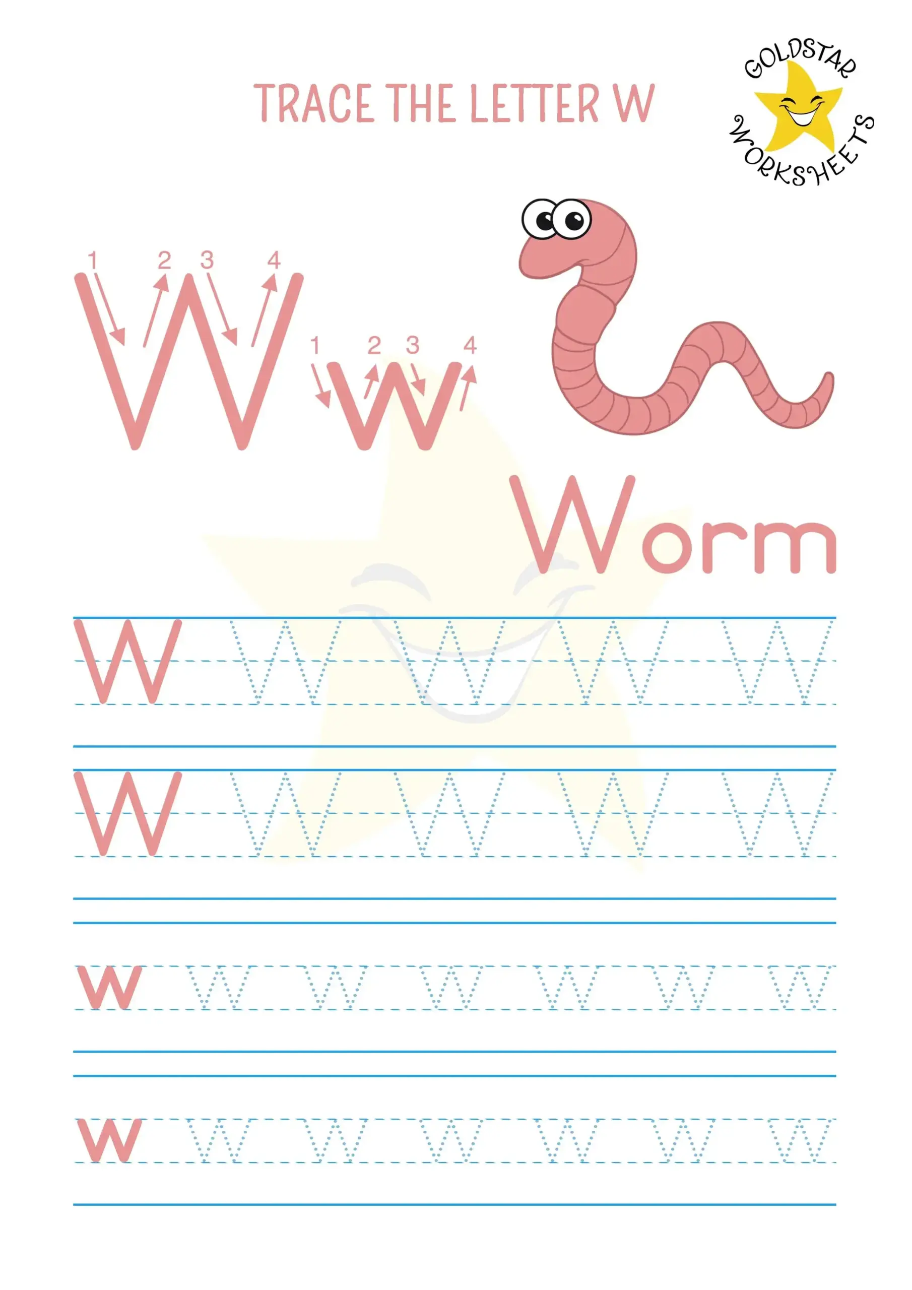 Wonderful amp Free Letter W Tracing Worksheets Worms Wind And Win 