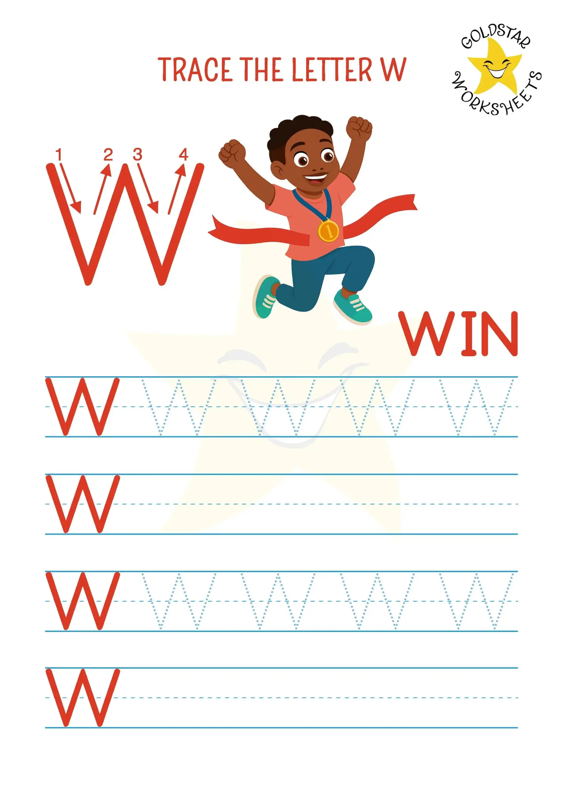 Capital Letter W Tracing Worksheets