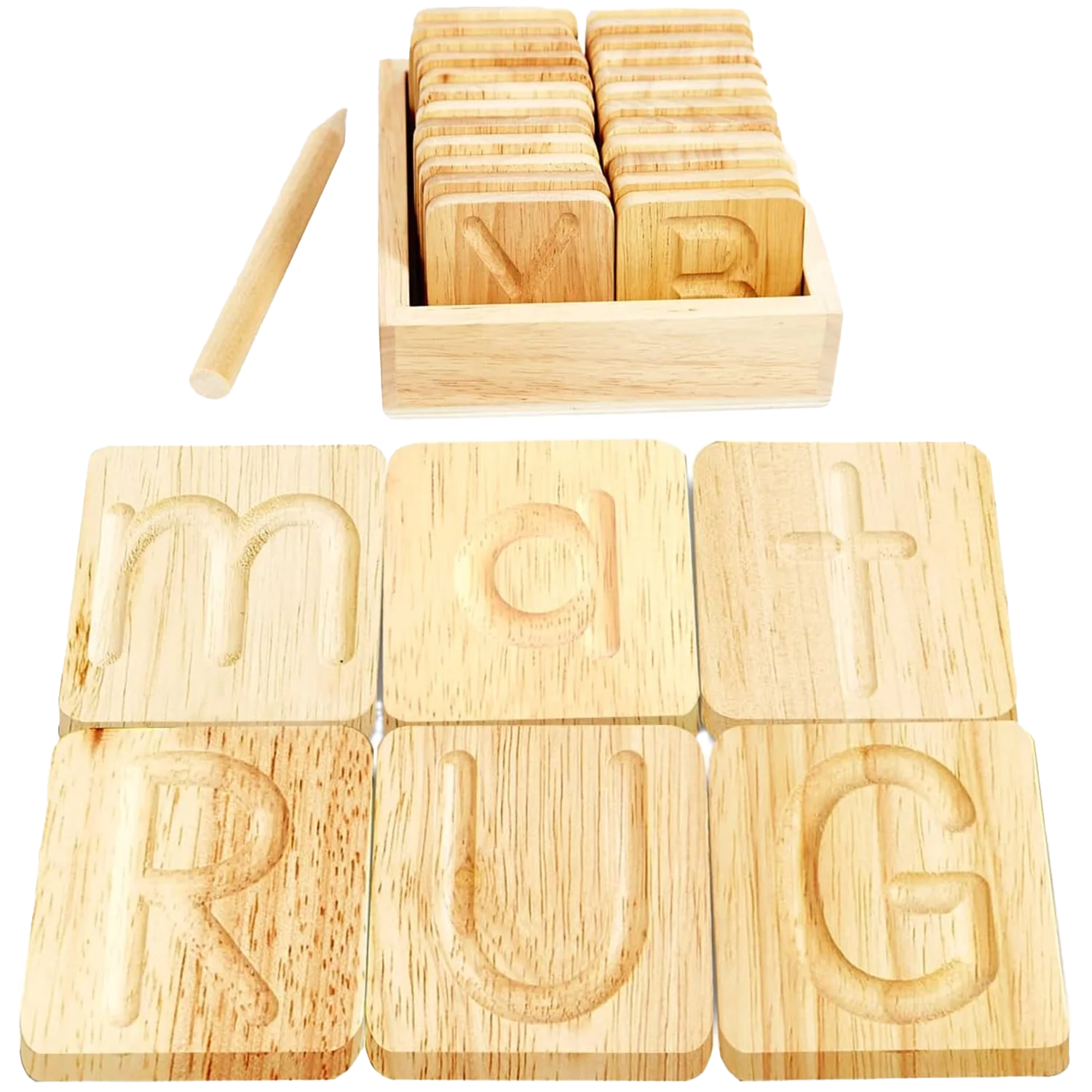 Wooden Alphabet Tracing