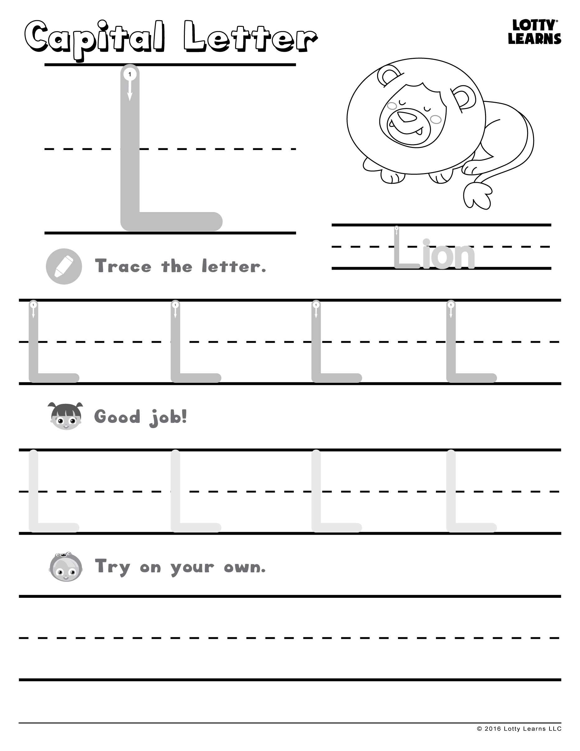 Worksheet Capital Letter L Lotty Learns
