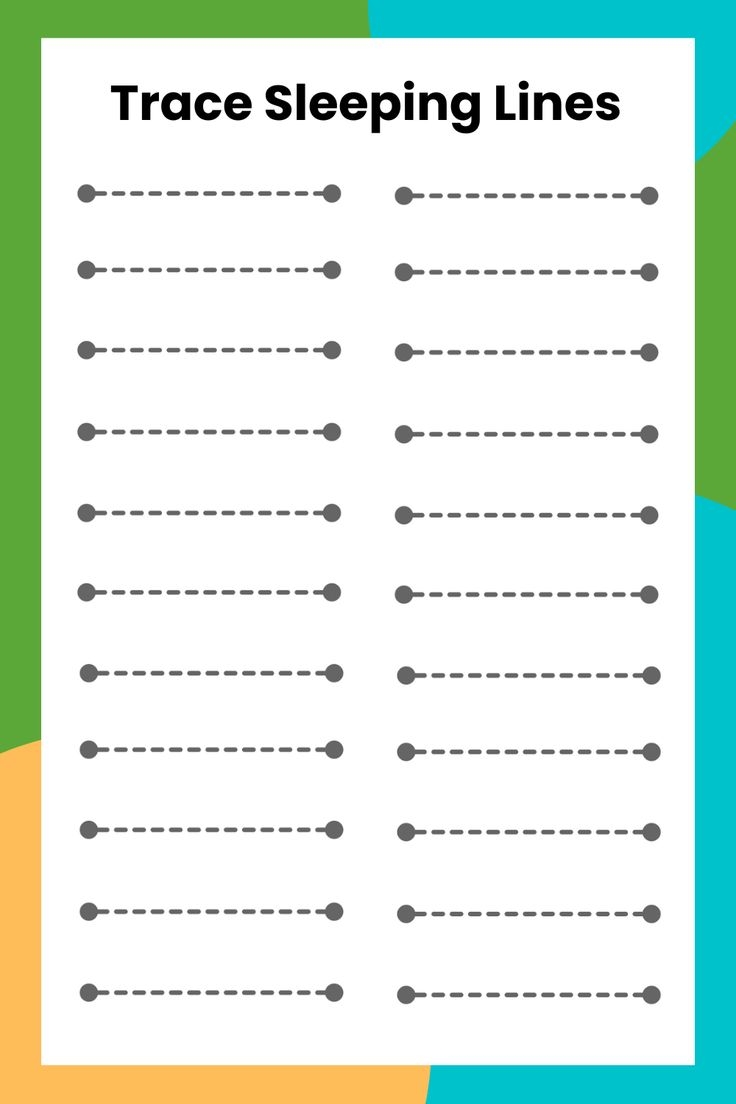 Worksheet Of Sleeping Line Tracing Worksheets
