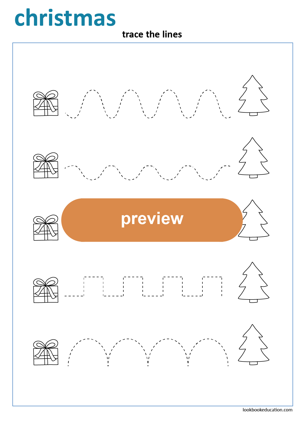 Worksheet Tracing Christmas LookbookEducation