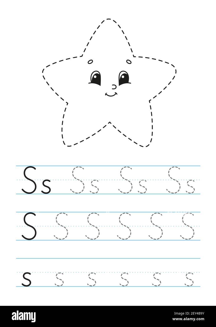 Writing Letters S Tracing Page Practice Sheet Worksheet For 
