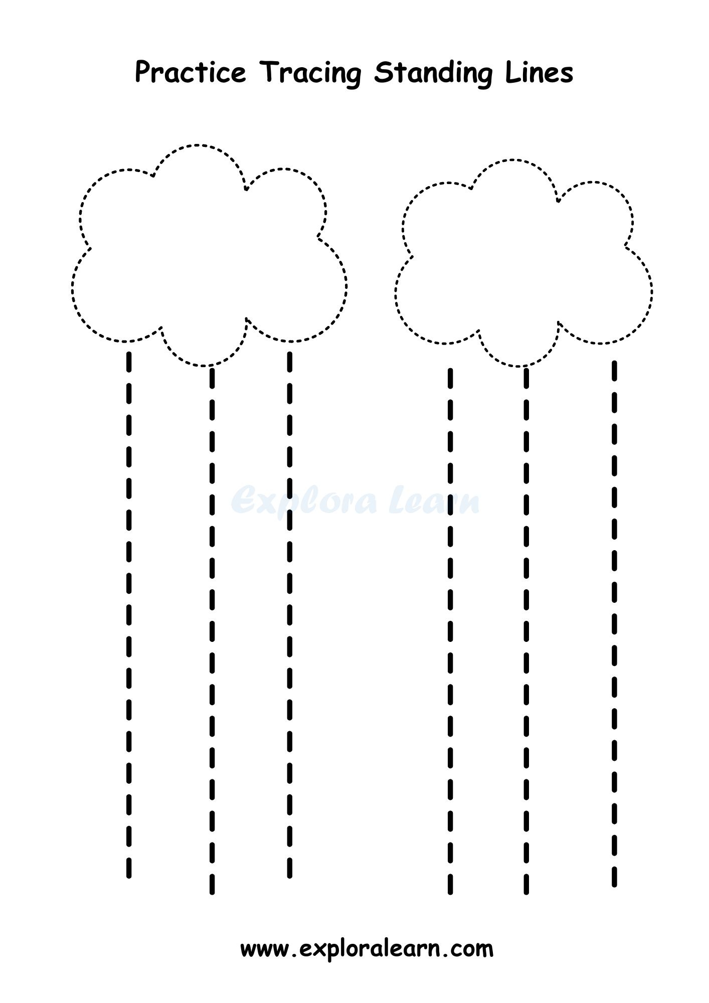 Writing Practice And Tracing Lines Worksheets Fine Motor Skill 