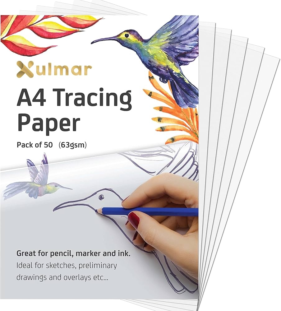 Xulmar Tracing Paper A4 63 GSM Pack Of 50 Sheets Tracing Paper 
